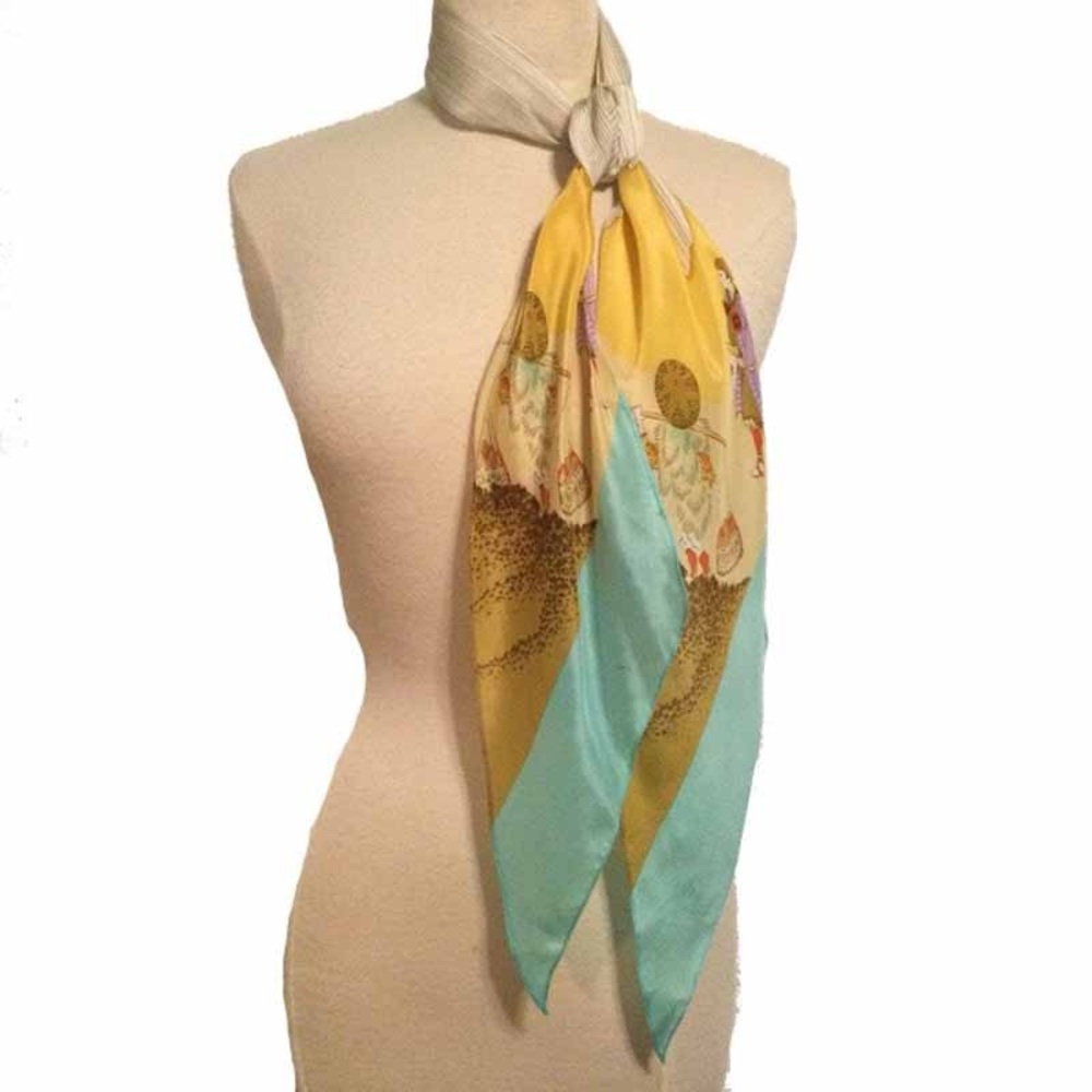 Scarf - Vintage Silk Samurai Design